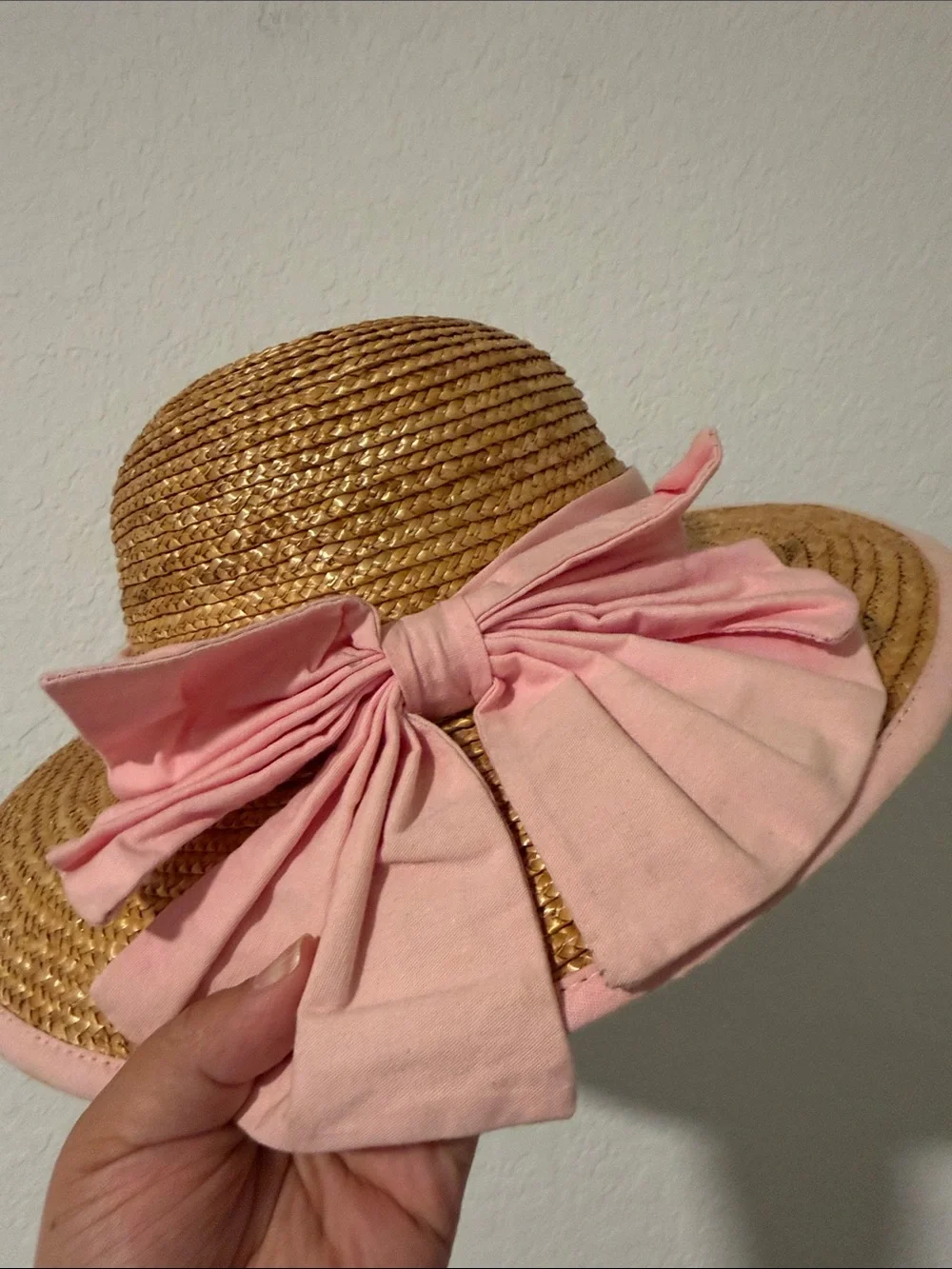 Straw Sun Hat with Pink Bow - Kids Accessories